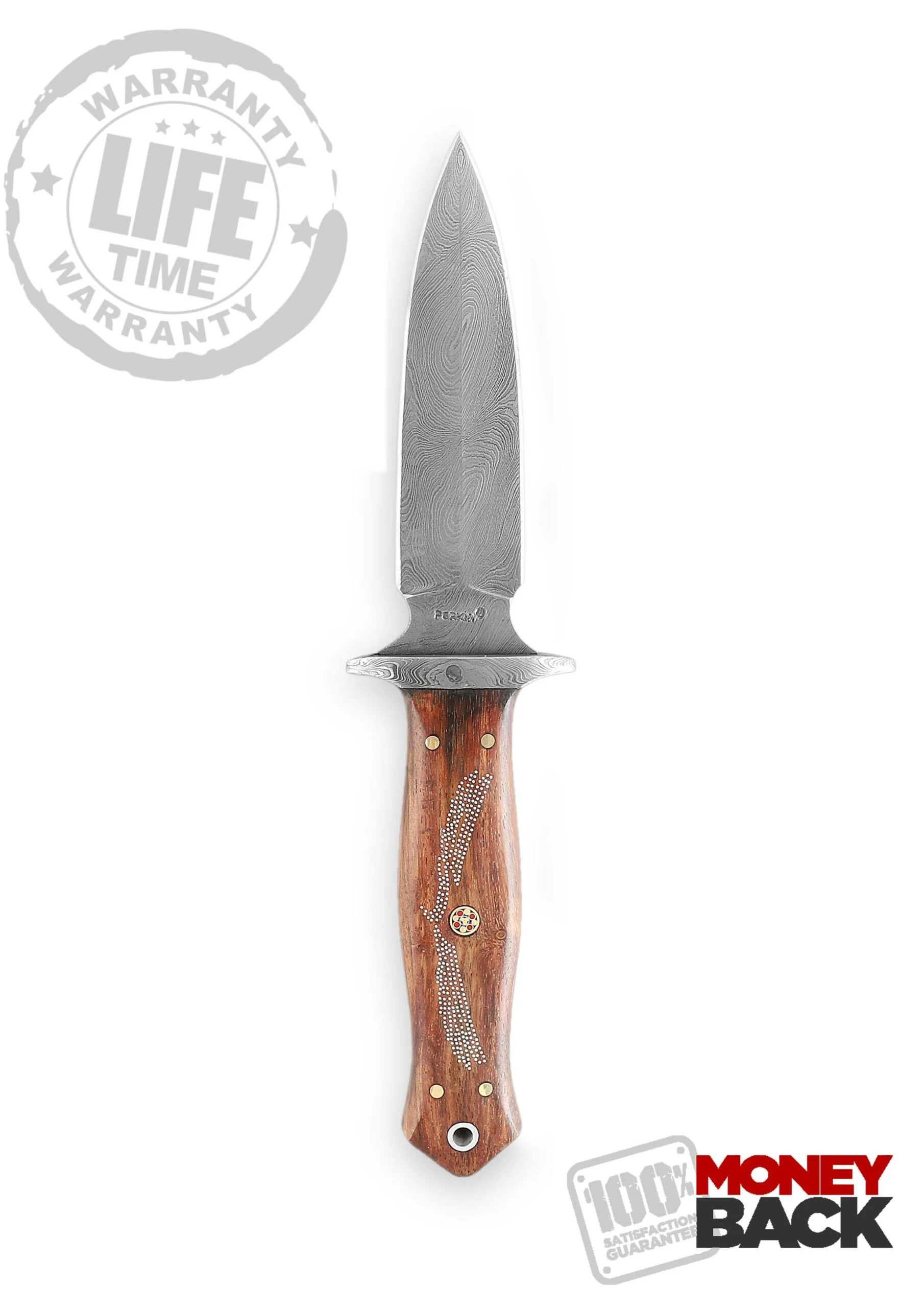 9 Inches Double Edge Damascus Hunting Knife