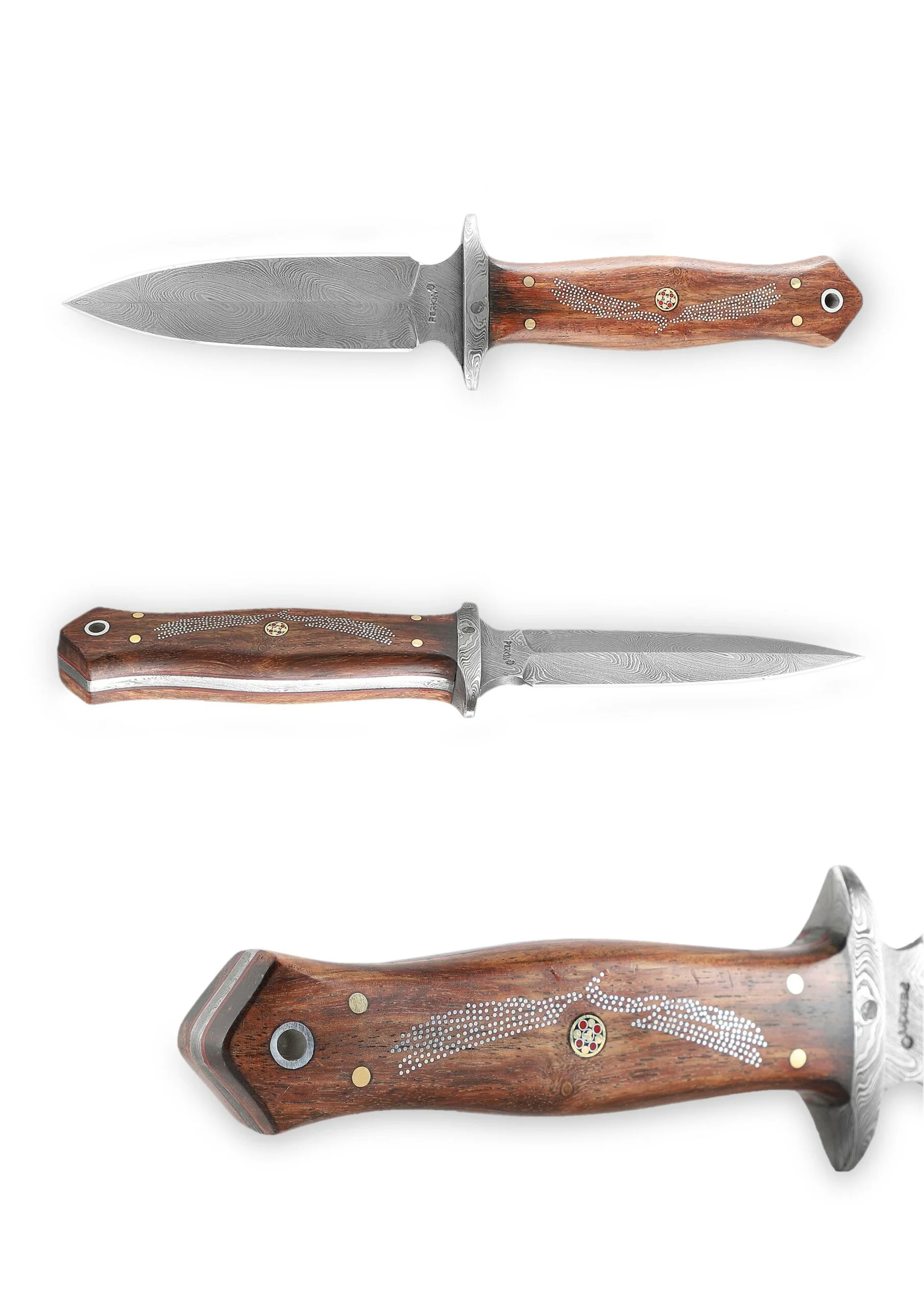 9 Inches Double Edge Damascus Hunting Knife