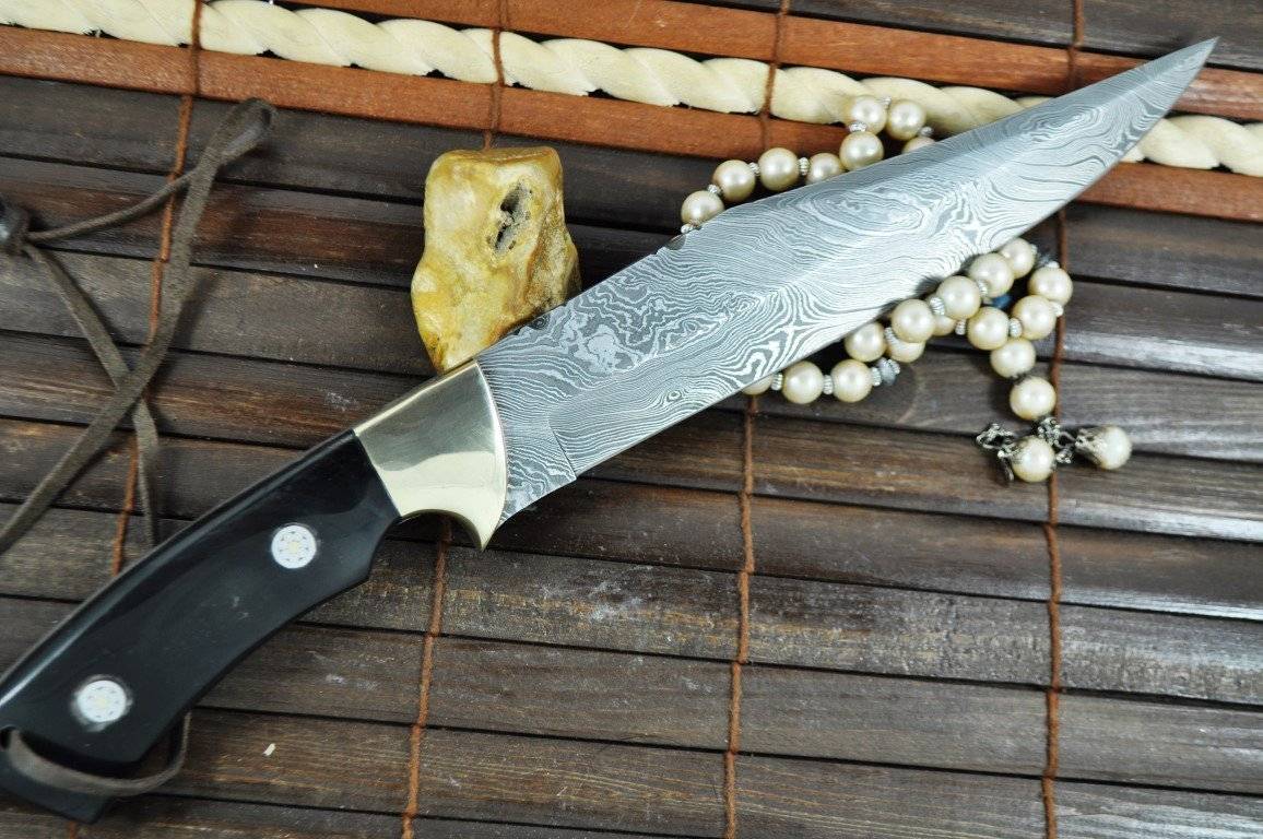 Damascus steel Hunting knife bowie knife with Sheath