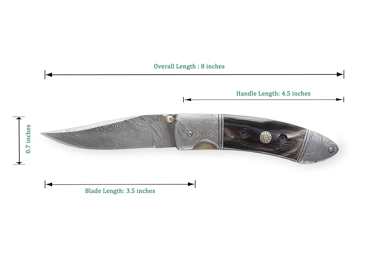 Perkin Knives - Handmade Damascus Pocket Knife - Hunting Knife Foldable …
