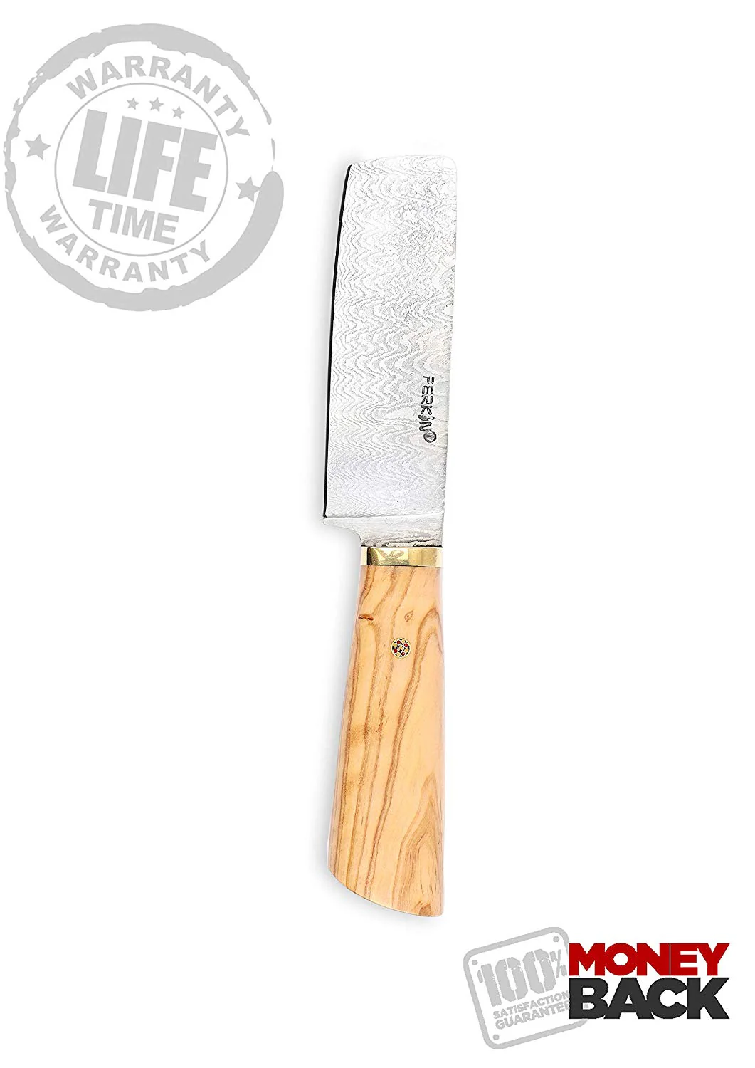 Damascus Chef Knife with Pear wood & Mosaic Pin Handle