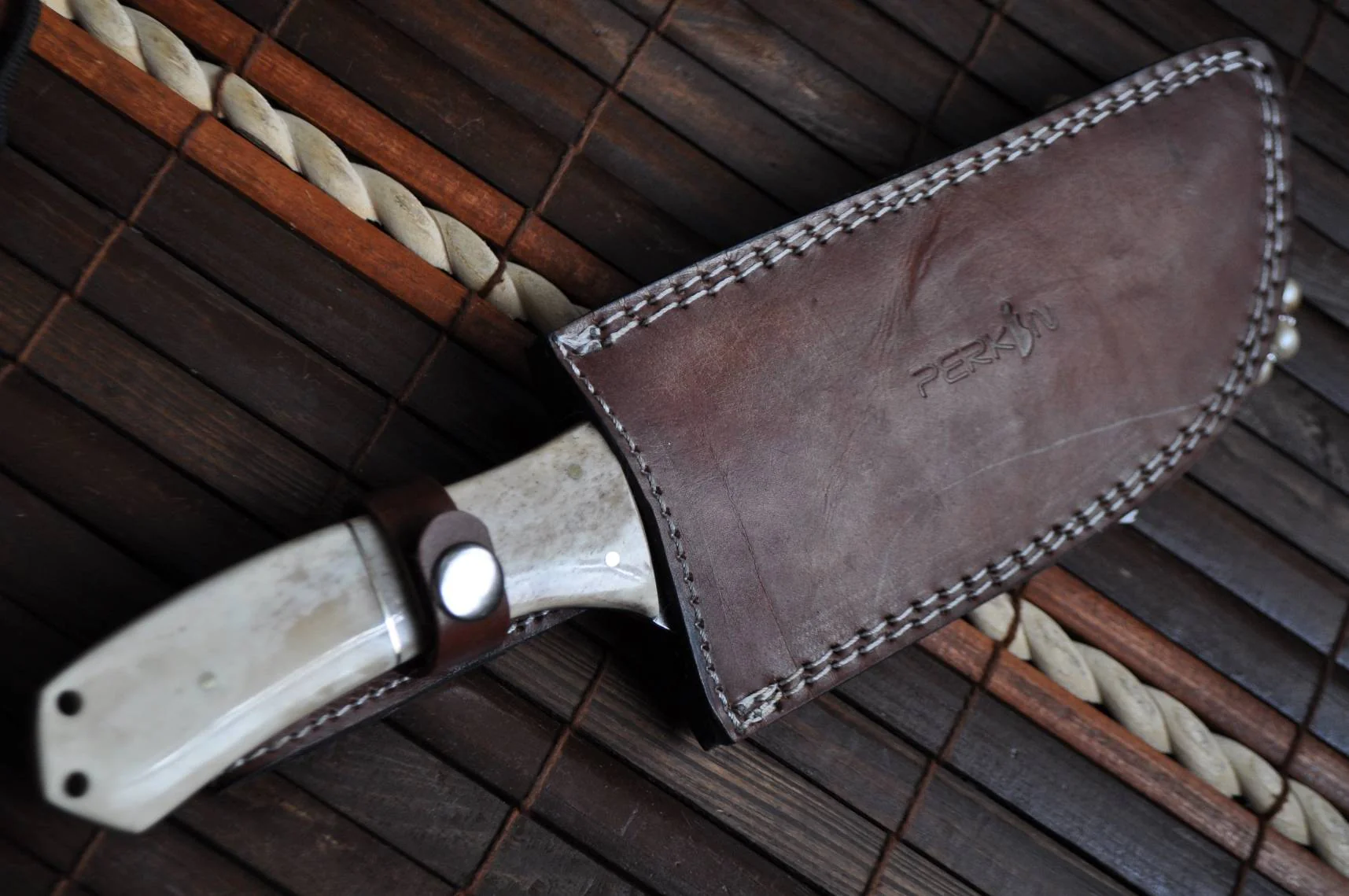 Damascus Steel Tracker Knife with Sheath
