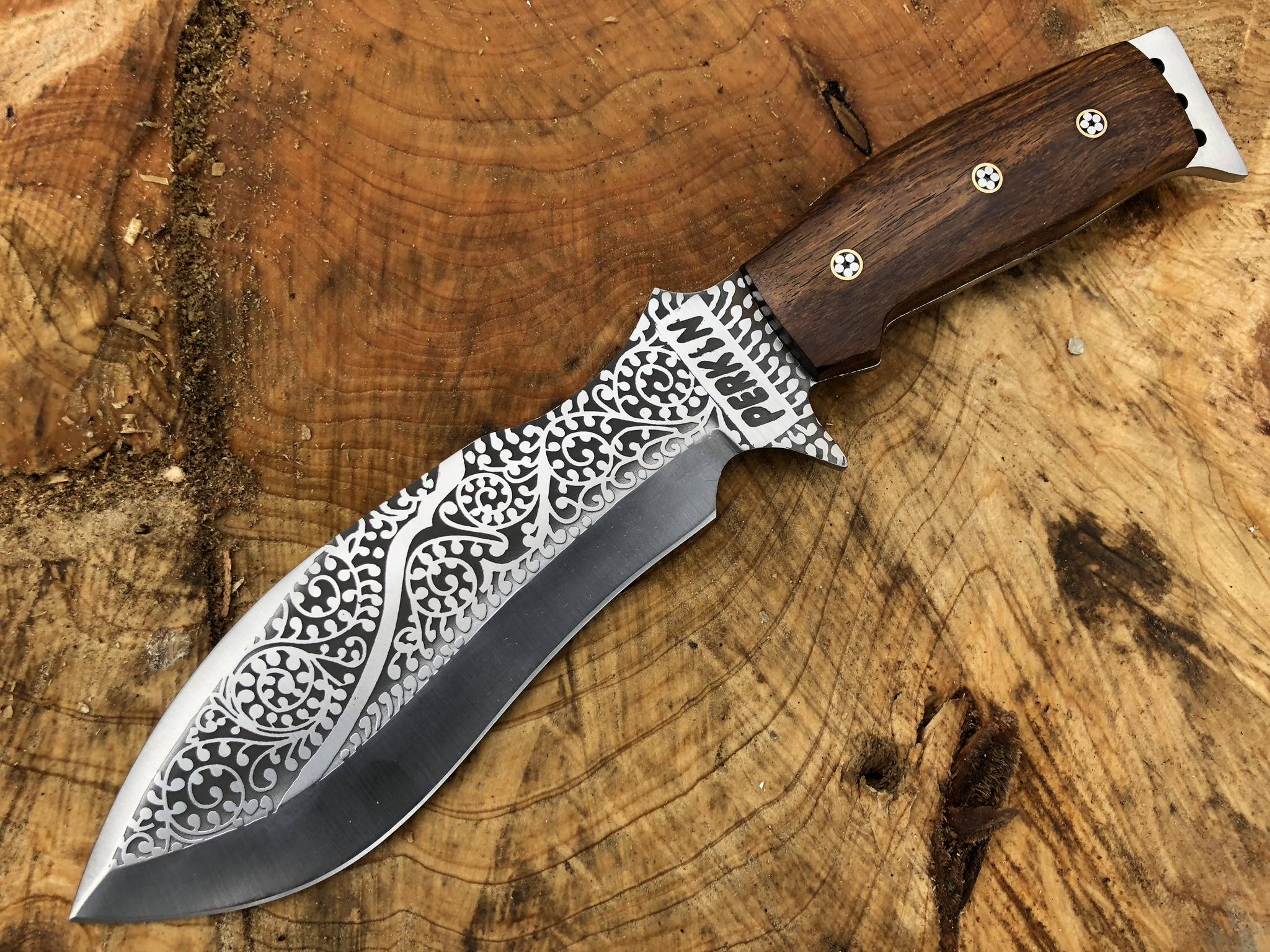 Handmade Hunting Knife with Leather Sheath