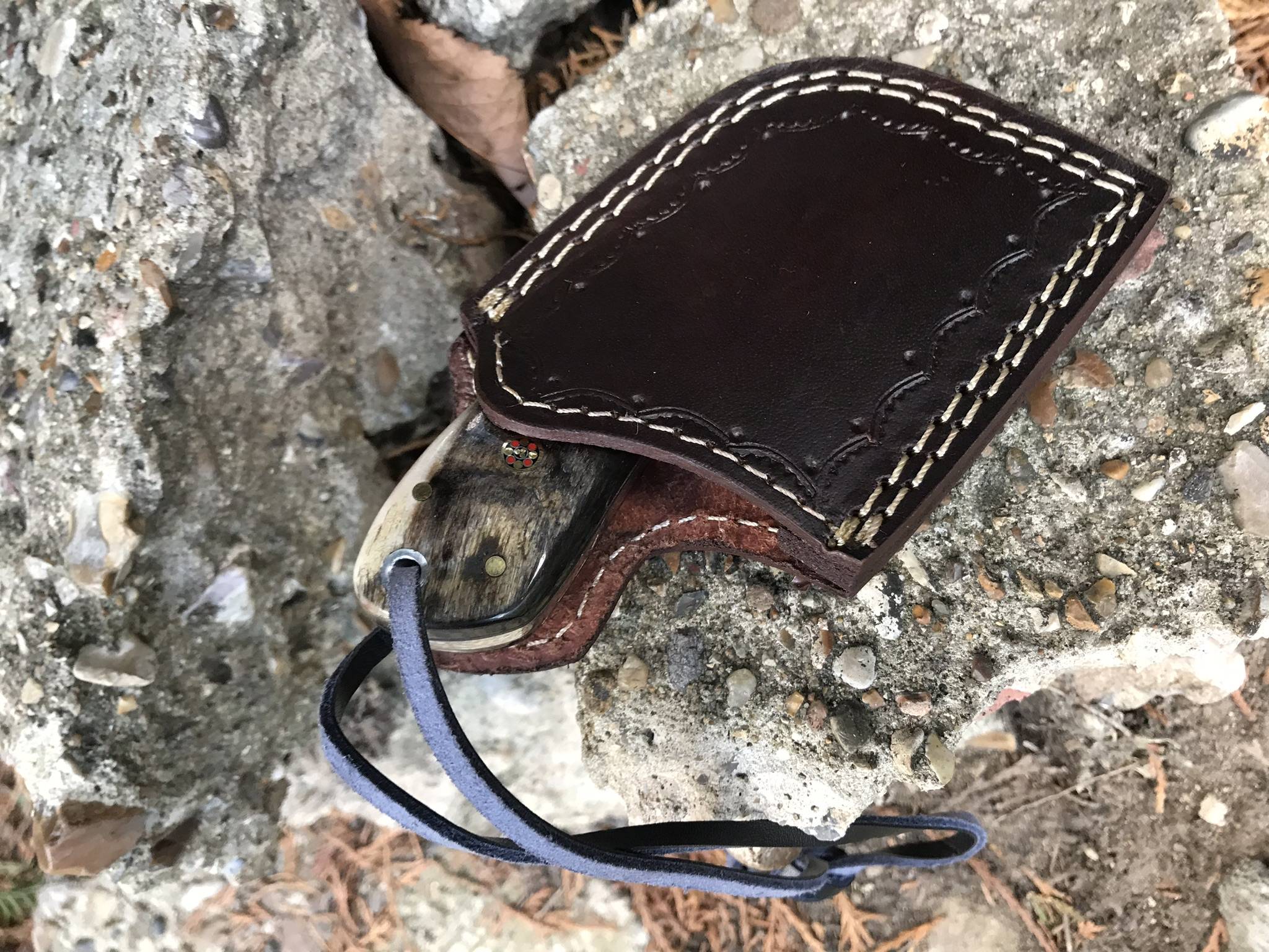 Small Bushcraft Cleaver Knife with Sheep's horn handle