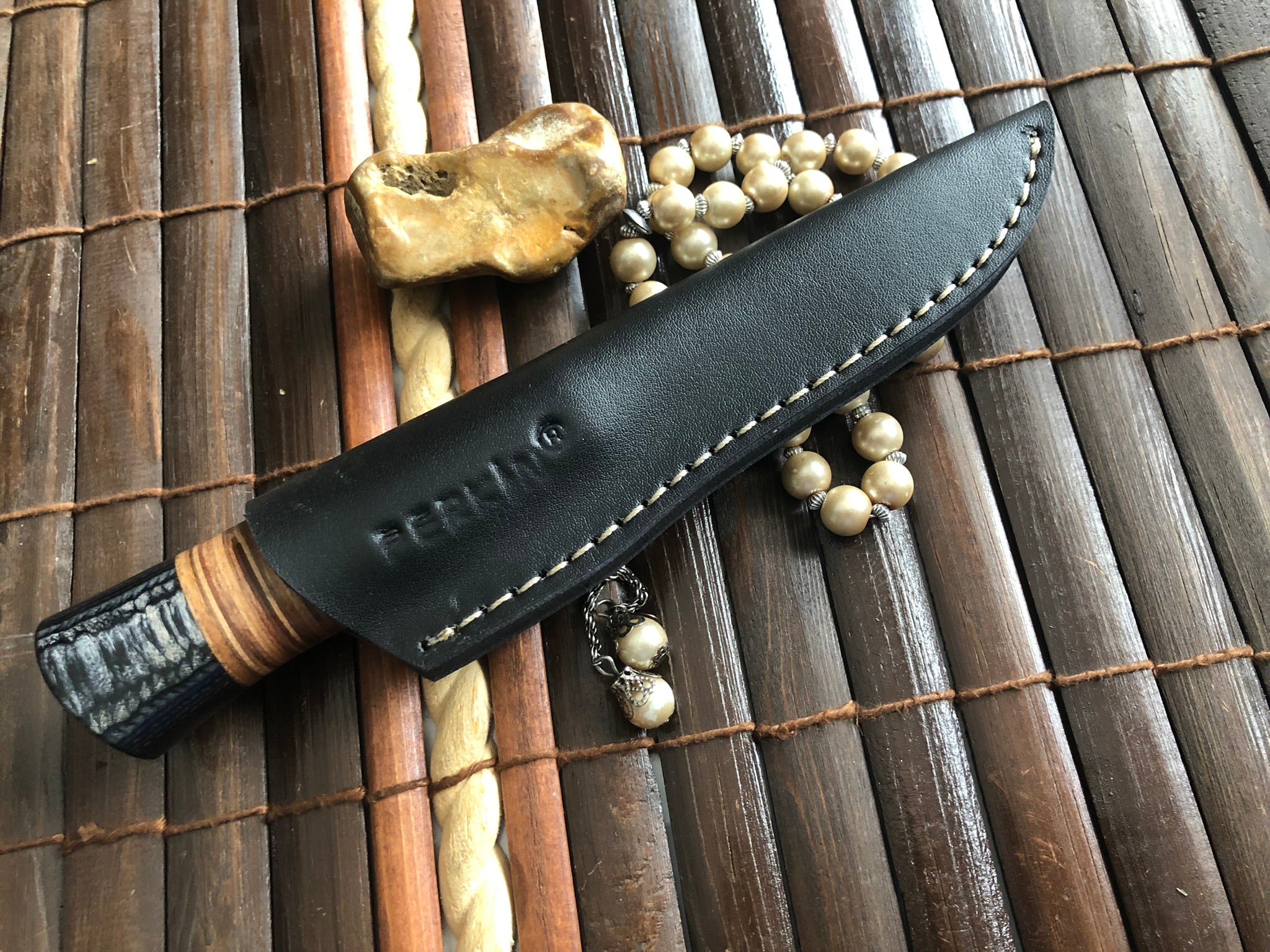 Handmade Knife Damascus Steel Hunting Knife with Sheath SK1900 Fix Blade Knife