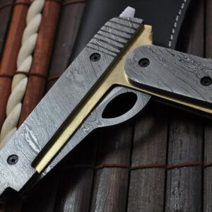 Custom Handmade All Damascus Pocket Knife Real Art by Mr. Koobi - Big Sale