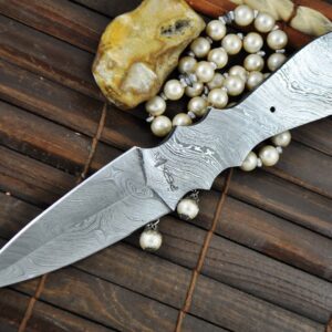 Handmade Damascus Steel Double Edge Blank Blade