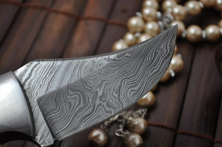 Handmade Bushcraft Hunting & Camping Knife with Burl Wood