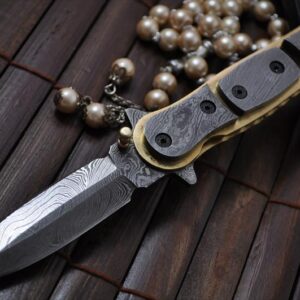 Custom Handmade All Damascus Double Folding Knife Work of Art By Mr. Koobi