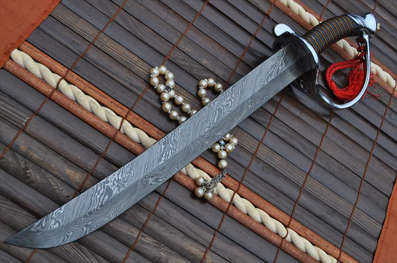 Custom Hand Made Damascus Mini Sword - 20 Inches