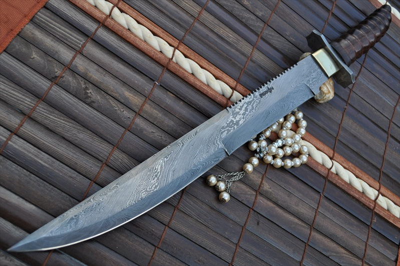 Custom Damascus Handcrafted Mini Sword - 15 Inches