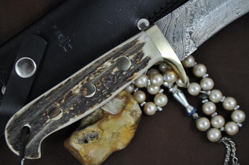 Custom Made Damascus Bowie Knife