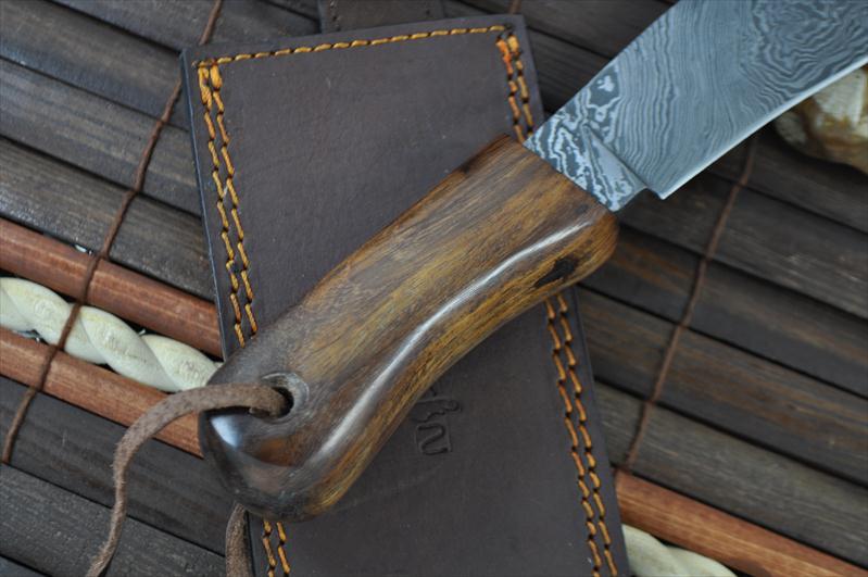 Custom Made Handmade Damascus Hunting Knife - Machete Work Of Art