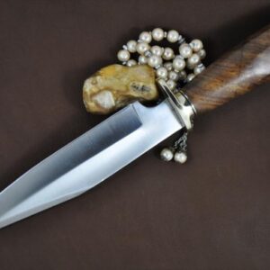 Handcrafted 440c Steel Bowie Knife With Burl Wood Handle