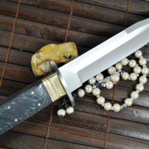 Handcrafted 440c Steel Bowie Knife With Micarta Handle