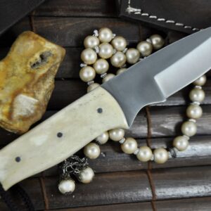 Handcrafted Bushcraft Knife with Camel Bone Handle