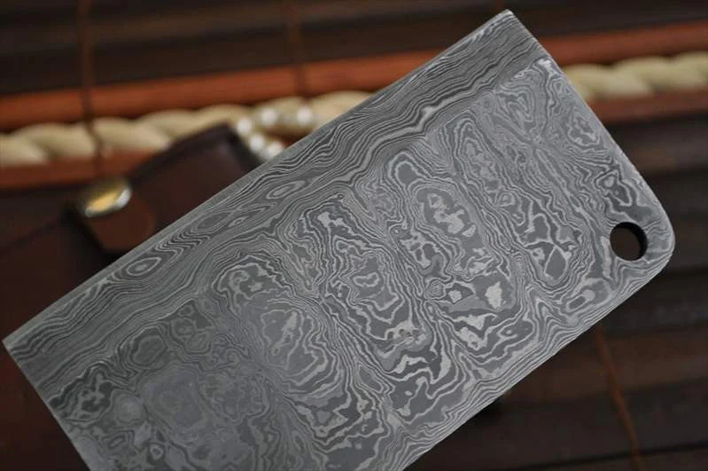 Handmade Chef knife with 2.5 inch wide Damascus steel blade