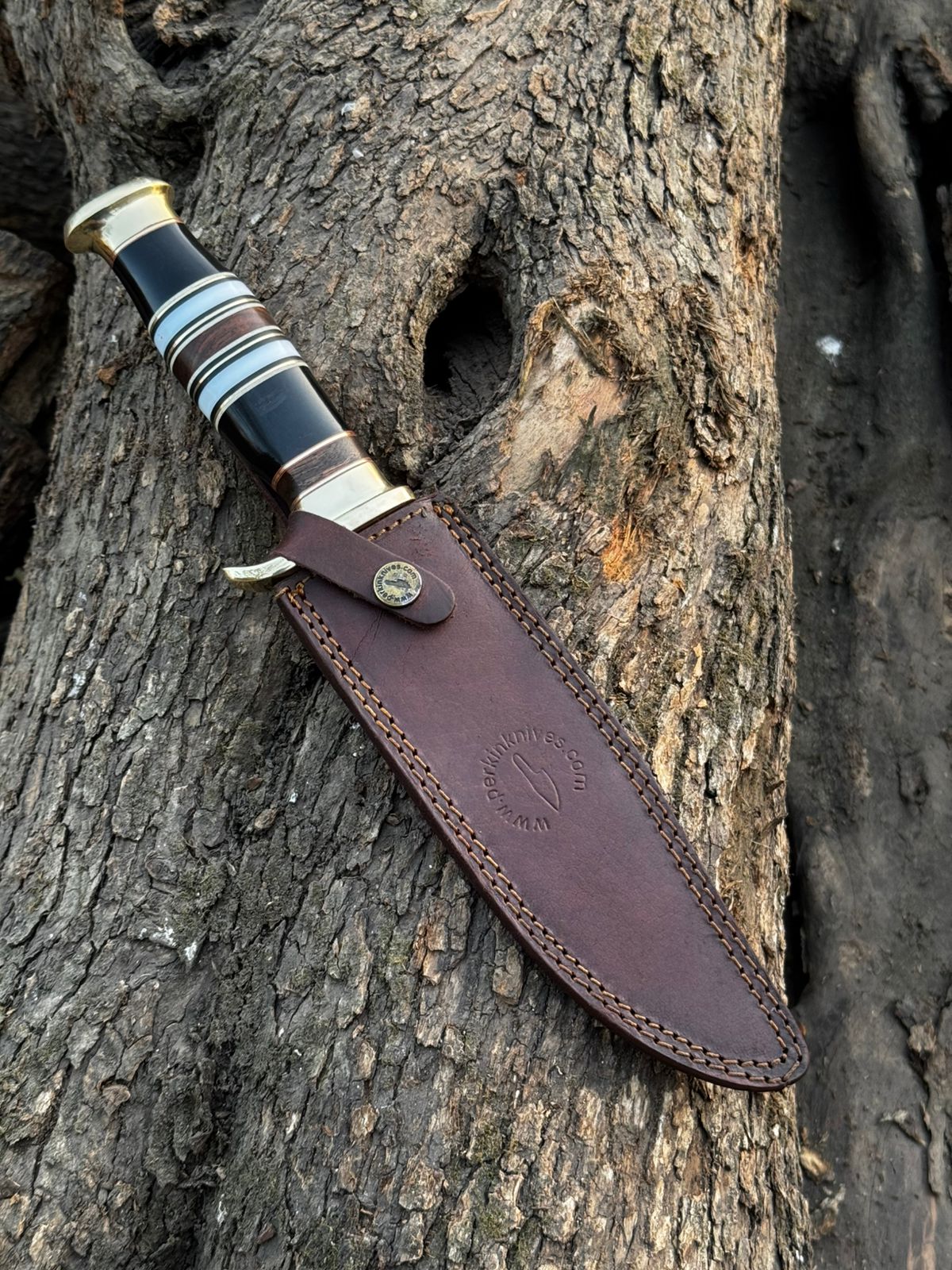 Handmade Hunting Knife Bowie Knife with Leather Sheath