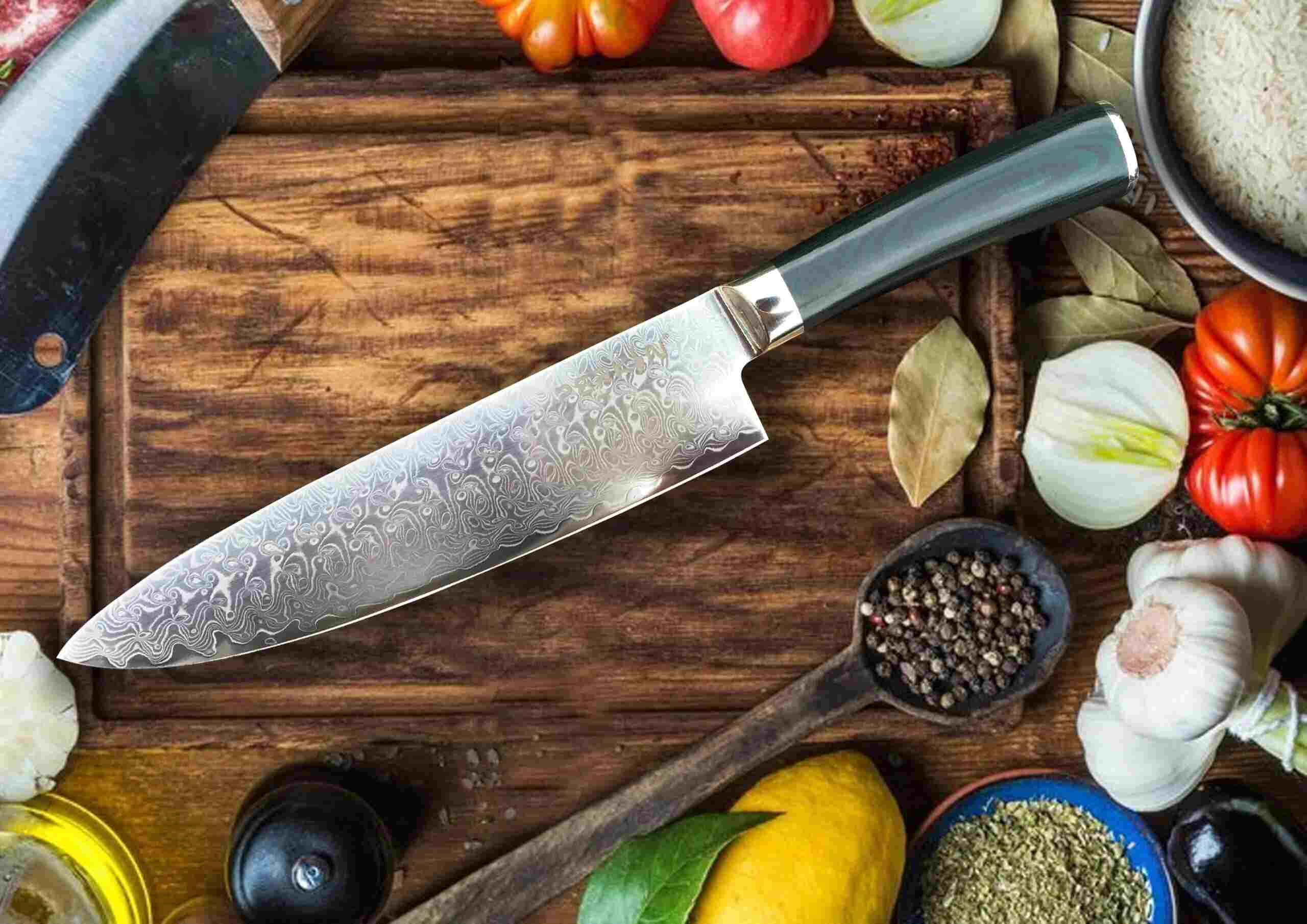 Damascus Steel Chef Knives for Kitchen