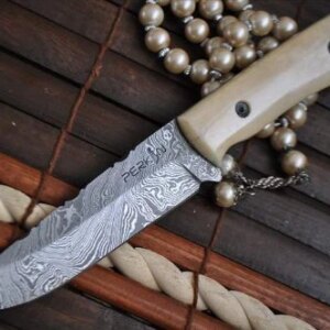 Handcrafted Full Tang Bushcraft Knife With Bone Handle