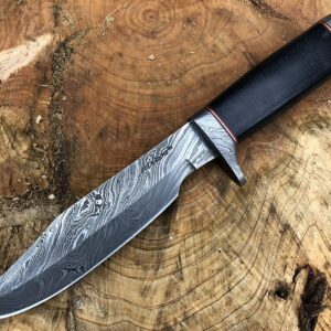 Perkin Knives Damascus Knife Fixed Blade Knife with Sheath - BHDS