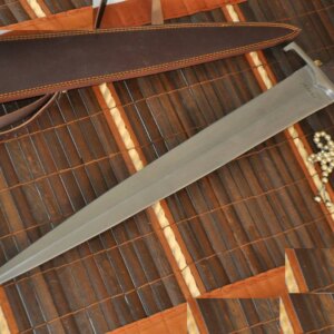 Long Handmade Hunting Knife with Leather Sheath 34 inches