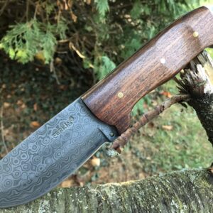 Handmade damascus steel hunting knife fixed blade survival knife with sheath