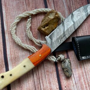 Perkin Hunting Knives 12 Inches Damascus Steel Knife Full Tang Fixed Blade Knife FBE111