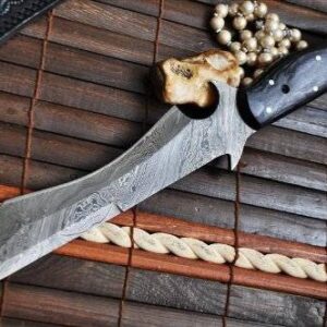 Handmade Bowie Knife - Full tang, Root & Damascus Steel - WH-HT