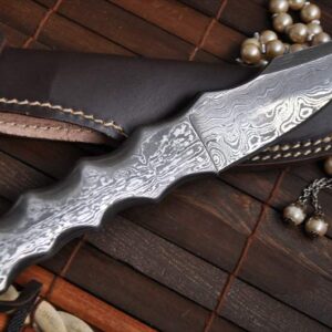 All Damascus Handcrafted Hunting Knife - Amazing Design & Very Solid