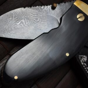 Handmade Folding Knife with Buffalo Horn Handle