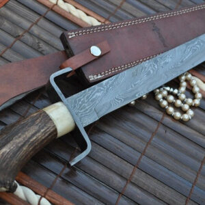 Handcrafted Mini Sword with Stag Antler Handle - 15 Inches