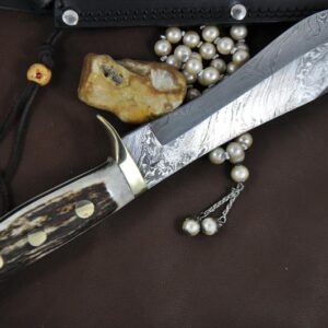 Custom Made Damascus Bowie Knife