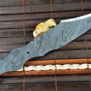 Custom Made Hand Forged Damascus Blank Blade - 11.5 Inches