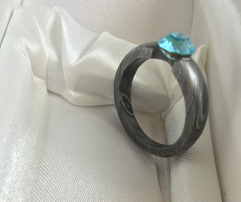 Hand Forged Damascus Steel Ring