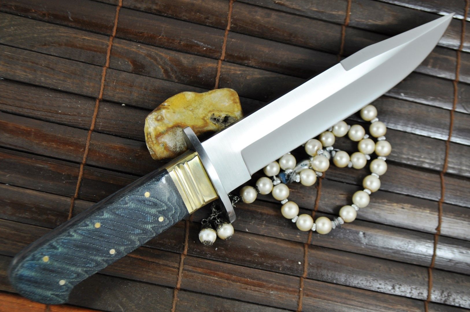 Handcrafted 440c Steel Bowie Knife With Micarta Handle