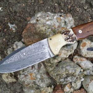 Handmade Damascus Bushcraft Knife - BT14