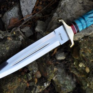 Double Edge Handmade Hunting Knife with 440C Blade & Natural Bone Handle
