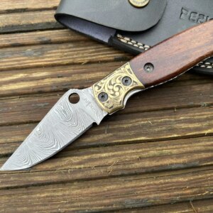 Handcrafted Damascus Pocket Knife - Damascus Steel Folding Knife