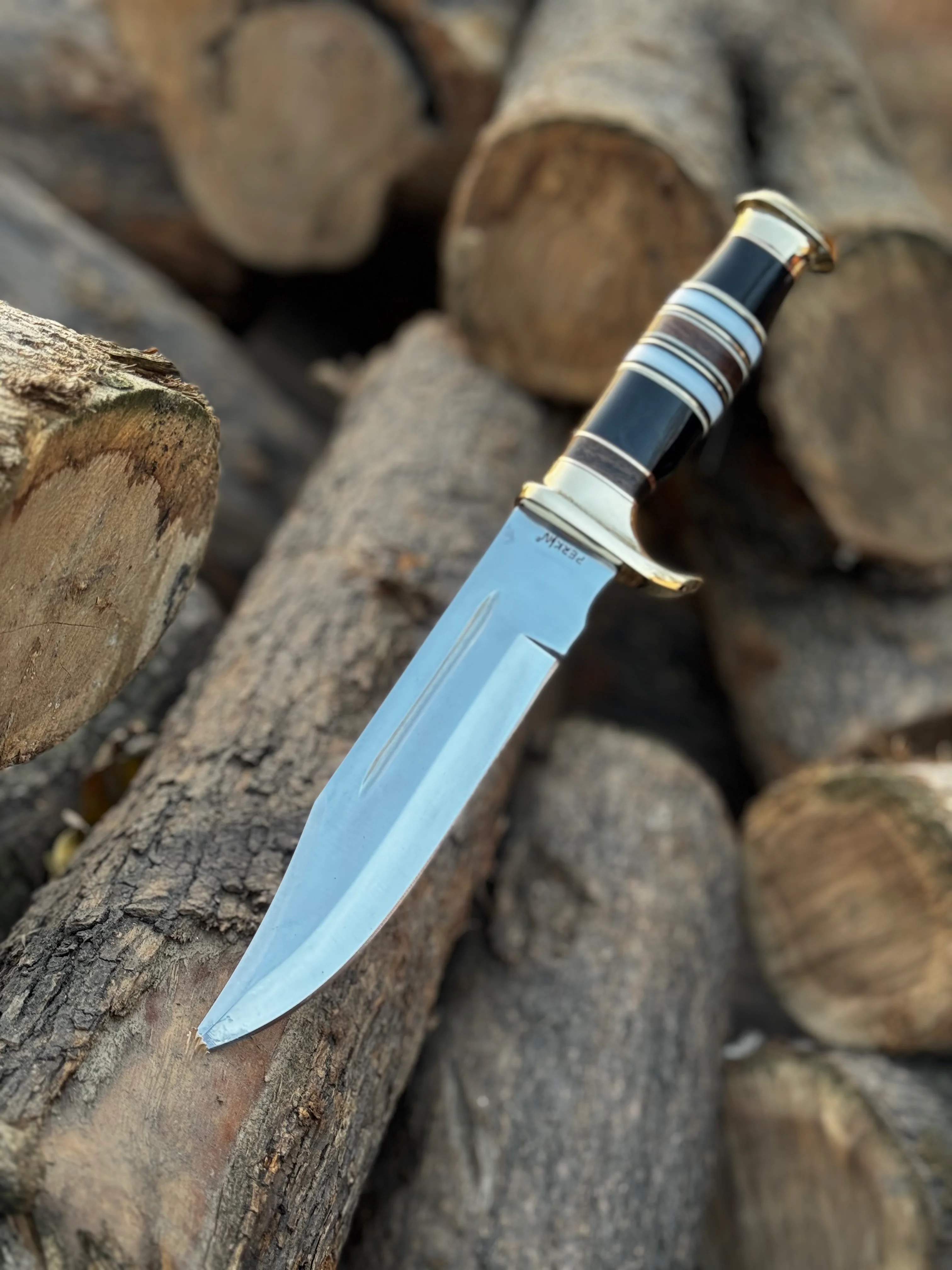 Handmade Hunting Knife Bowie Knife with Leather Sheath
