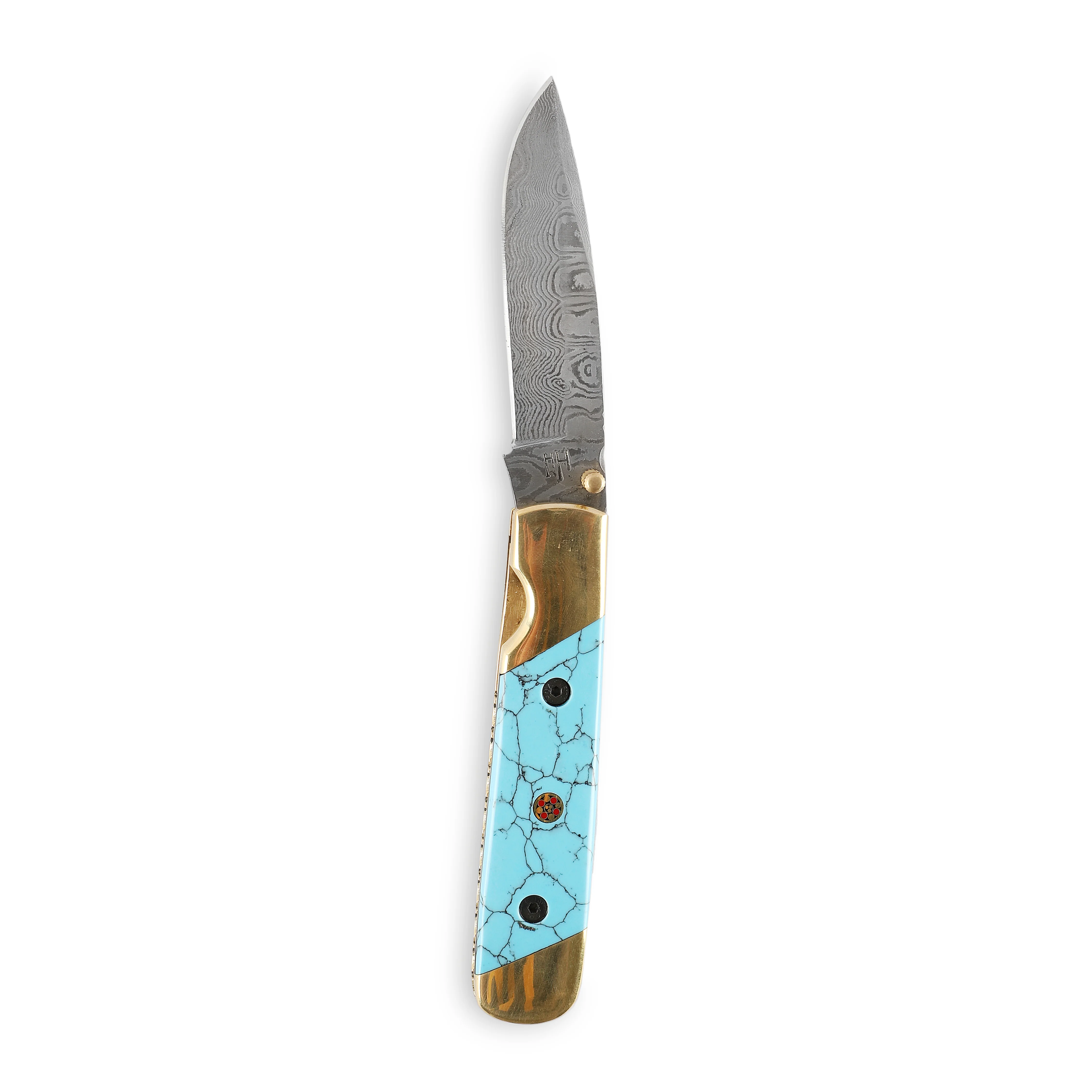 Handmade Pocket Knife Folding Knife Stainless Damascus Steel Blade Camping Hunting Multipurpose