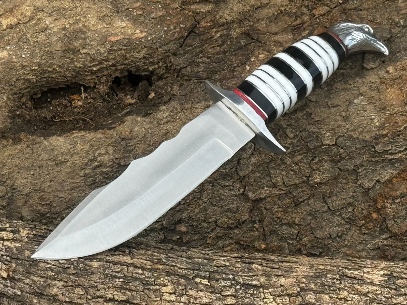 Hamdmade Hunting Knife With Leather Sheath