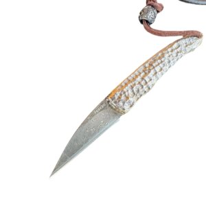 Handmade Damascus Steel Pocket Knife – Compact Folding Knife | Legal to Carry EDC | Sharp Durable Blade | Everyday Carry Utility Knife for Outdoor, Camping & Gift
