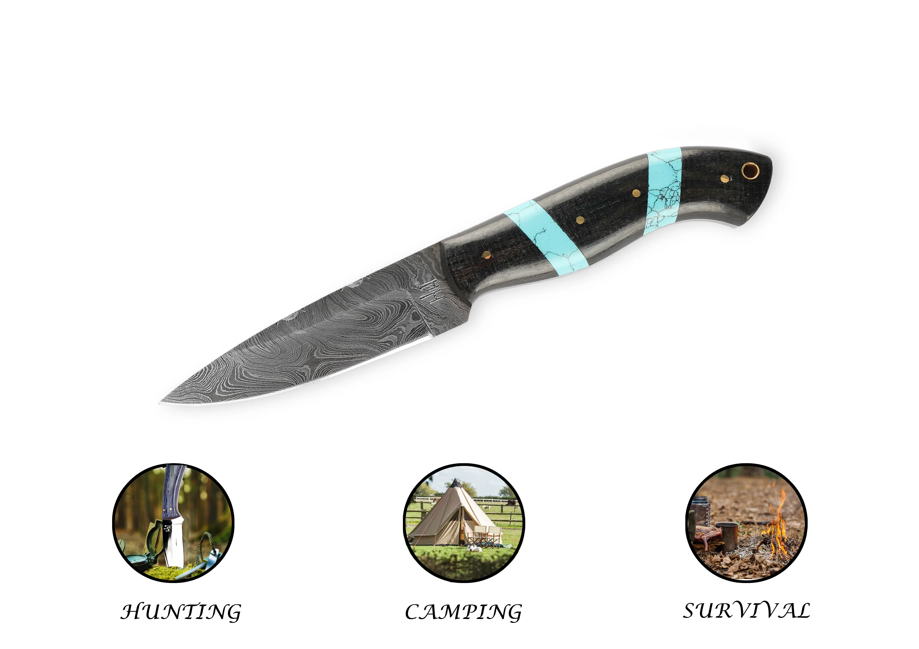 Handmade Damascus Steek Hunting Knife Bushcraft Knife