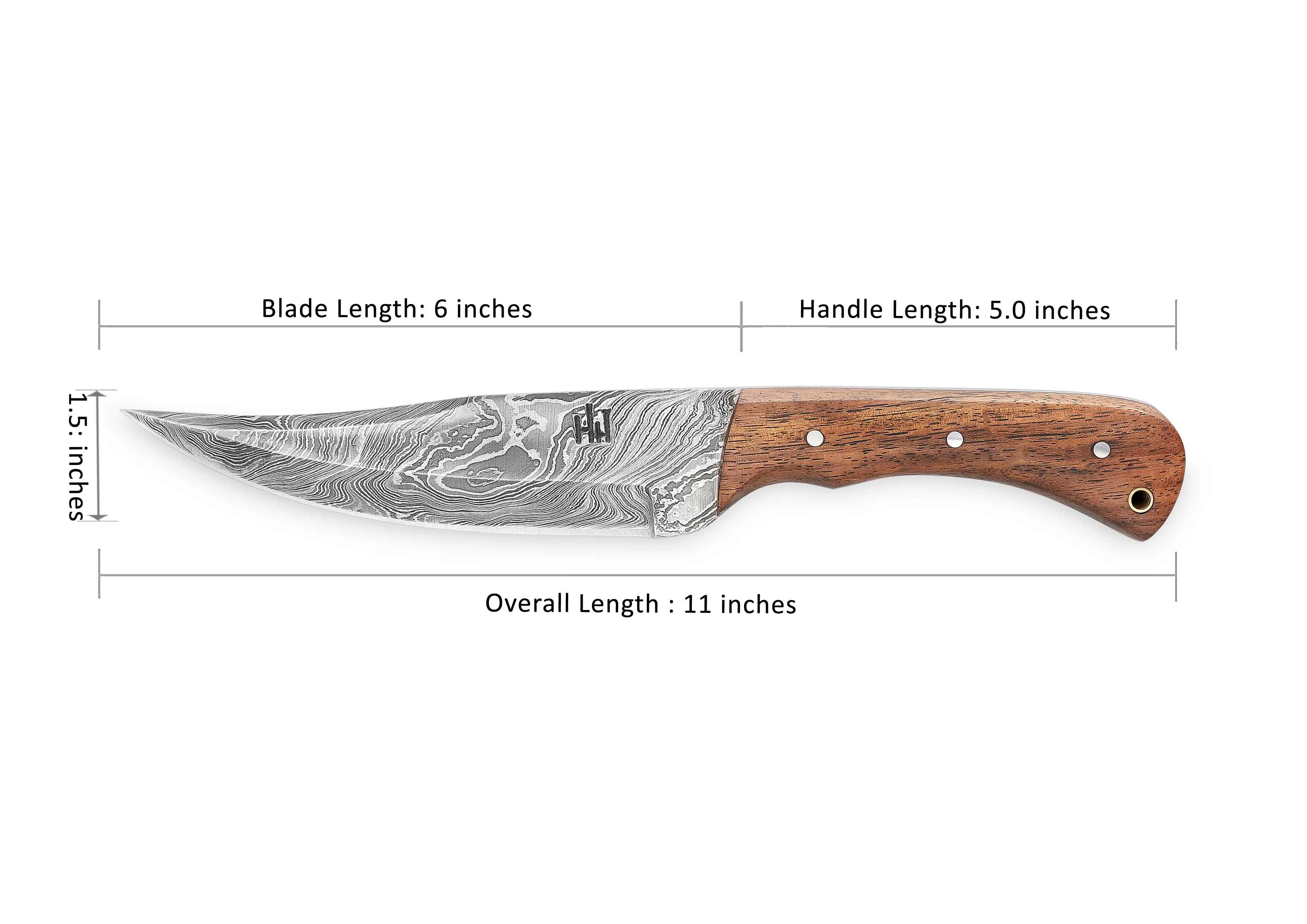 Bushcraft Knife Full Tang Damascus Steel Handmade