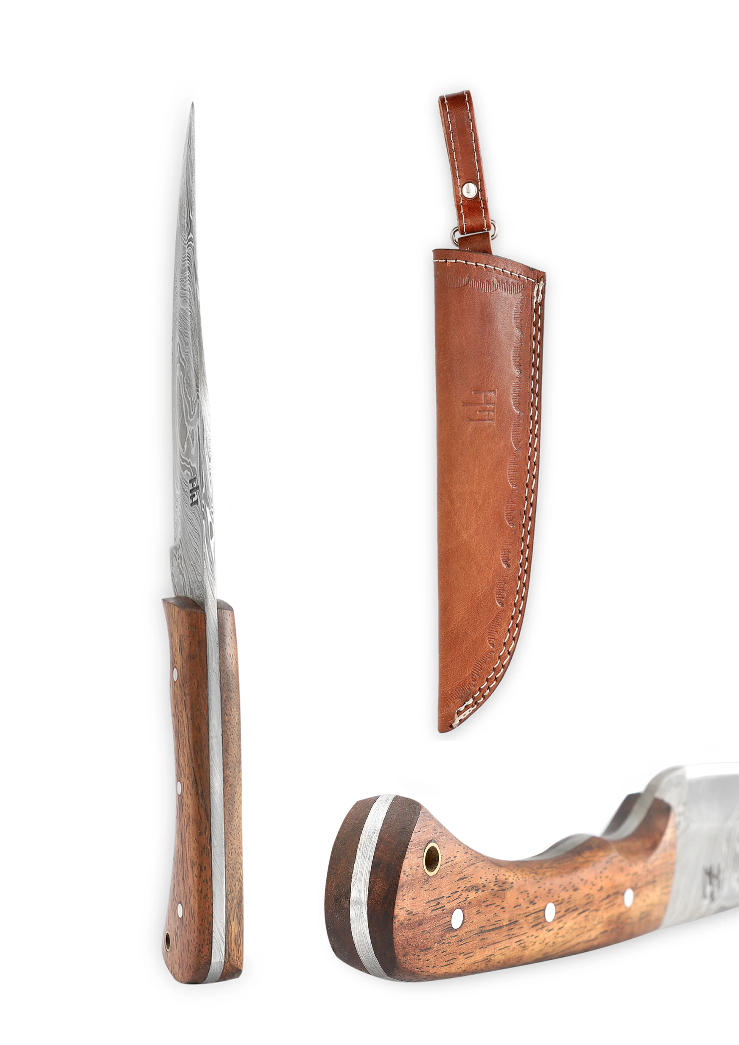 Bushcraft Knife Full Tang Damascus Steel Handmade