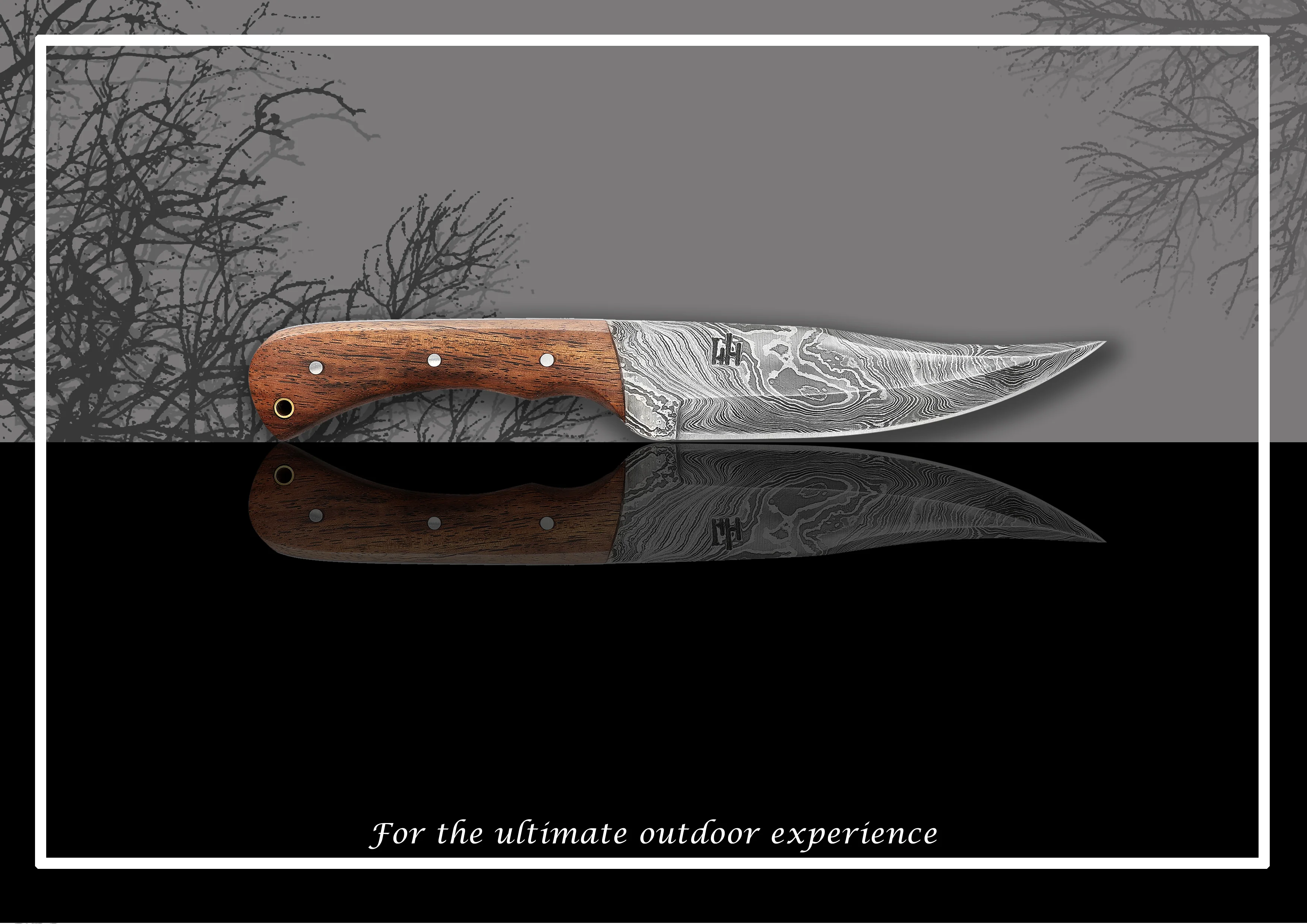 Bushcraft Knife Full Tang Damascus Steel Handmade